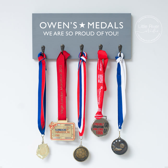 Personalised Medal Display Holder Solid Wood